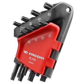 89.JP8A Facom Set of 8 Offset Torx Keys in Compact Wallet T10-T45