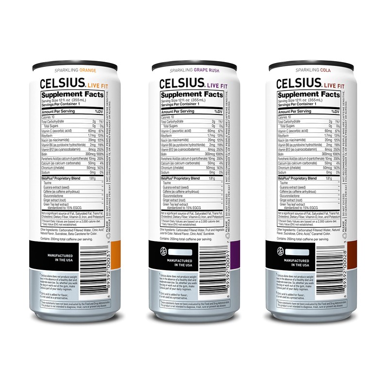 CELSIUS Sparkling Classic Pop Pack, Functional Essential Energy Drink 12