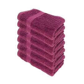 Julie Julsen® Organic Towel Set, 6 Hand Towels Available in 32 Colours, Soft and Absorbent, Purple, 50 x 100 cm