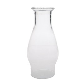 B&P Lamp Glass Beaded Top Replacement Oil or Kerosene Lamp Chimney, 8-1/4 Inches, Clear