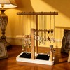 Solid Wood Jewelry Tower Organizer - 3-Tier Tree Holder Stand