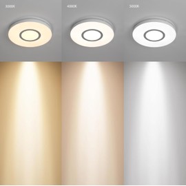 Homewerks 7141-80-CTA Bathroom Fan with LED Lights Color Changing 80 CFM 1.0 Sones Ventilation Fan with 3-Way CCT Dimmable LED Light