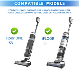 iFloor 3 Brush Roller and HEPA Filter Combo - Replacement for Hardwood Floors, Pet Hair, Quick-Dry, Ultra-Quiet, Easy Install | for Tineco Model: iFloor 3/Breeze/S3