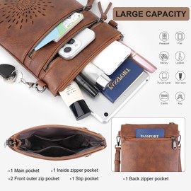 APHISON Crossbody Purses for Women, Vegan Leather Sunflower Crossbody Phone Handbags with Adjustable Strap