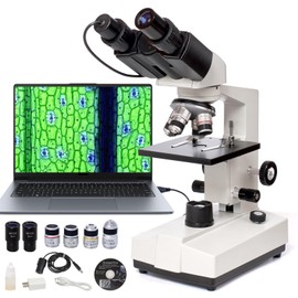 SELFIE CAT Binocular Compound Microscope, 40X-5000X Magnification Electronic Eyepieces Adult Microscope,Multifunctional Composite Microscope,Microscope for Adults,Digital Microscope