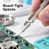 3-Piece Ceramic Tip Precision Soldering Tweezers Set, Anti-Static Straight and
