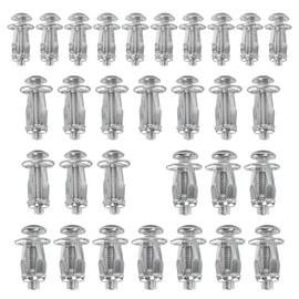 Apdvenk Pack of 30 Cavity Dowels Metal, Hollow Metal Anchor, Petal Nut Screws, Expansion Dowels, Jack Nuts Petal Nuts for Thin Walls, Hollow Doors, Iron Sheet (M4 M5 M6)