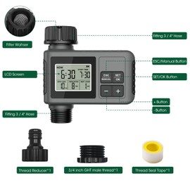 OBEST One Output for Irrigation Computer, Rain Delay, Manual, Automatic Watering Timer, Programmable Tap Timer for Lawn, Garden