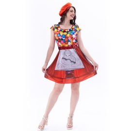 Seasons Glamour - Disfraz de máquina de chicles para mujer, Rojo -, Large