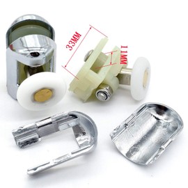 Set of 4 Chrome Plated Shower Door Rollers 2 Upper and 2 Lower 25MM