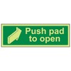 V Safety Glow In The Dark Push Pad To Open