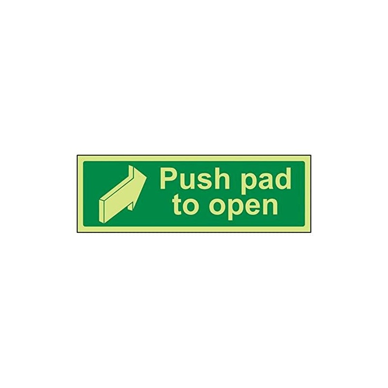 V Safety Glow In The Dark Push Pad To Open
