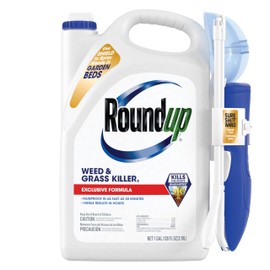 Roundup Weed & Grass Killer₄ with Sure Shot Wand, Use in and Around Flower Beds, Trees, and Driveways, 1 gal.