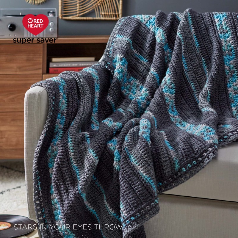 Red Heart Super Saver Yarn, 3 Pack, Monet 3 Count