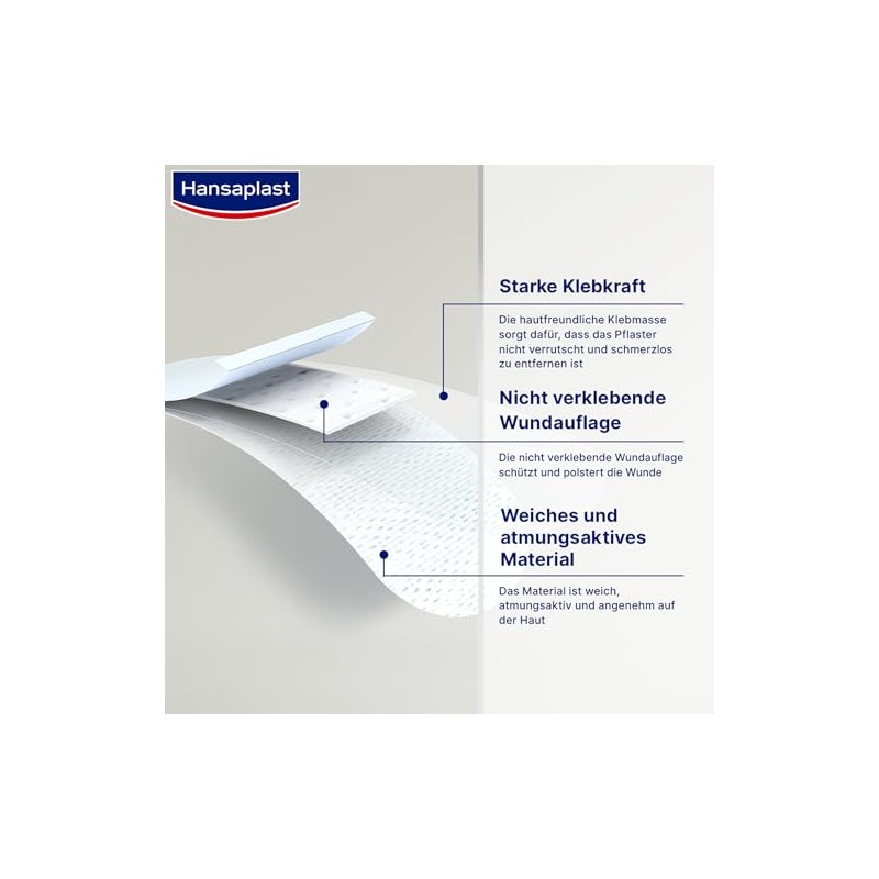 Hansaplast Sensitive Plasters, Pack of 20, Skin-Friendly and Hypoallergenic Wound