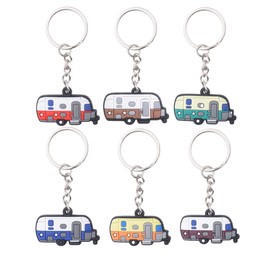 Travel Rv Camper Keyrings Keychains Vintage Trailer Rv Keychain Keyring Happy Rv Camper Trailer Accessories Retro Camper Key Chain Ring Camping Keychain Gifts for Campers Couples