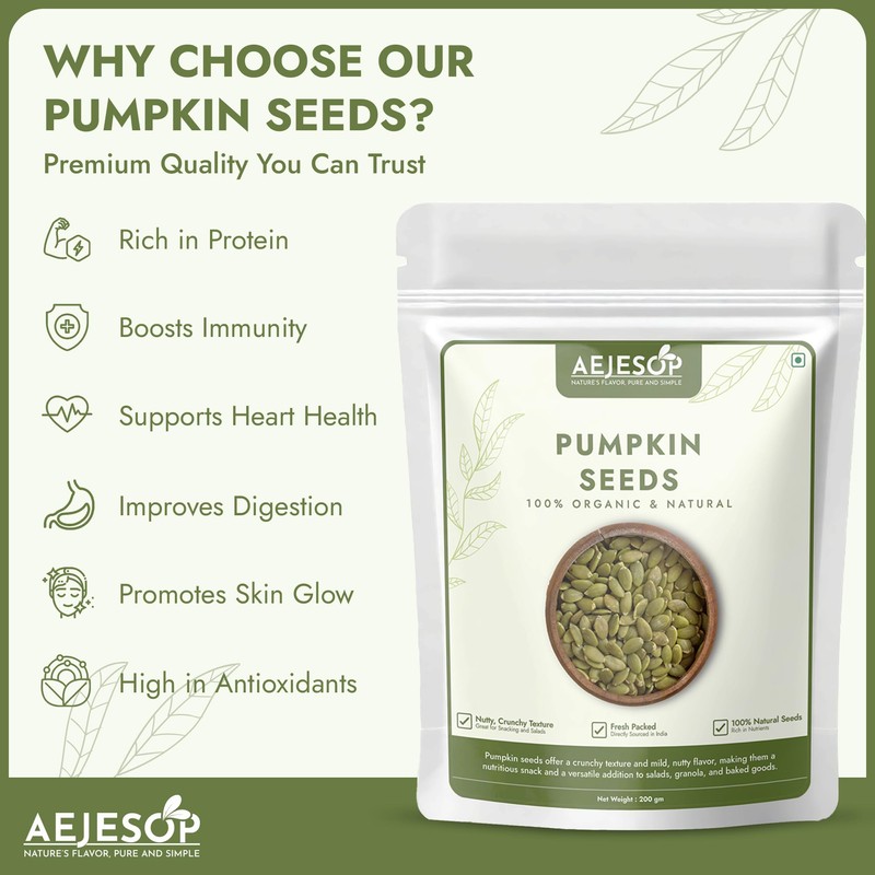 AEJESOP Raw Unsalted Pumpkin Seeds, 7.05 oz(200g)