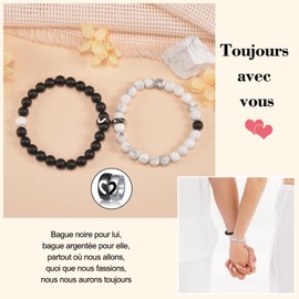 YELUWA Rings Bracelets Couple Gifts, Couples Bracelets Long Distance Relationship His Promise Bracelet Valentine's Day Cutest Christmas Couples Gifts For Him Your Boyfriend Girlfriend Women Men,
