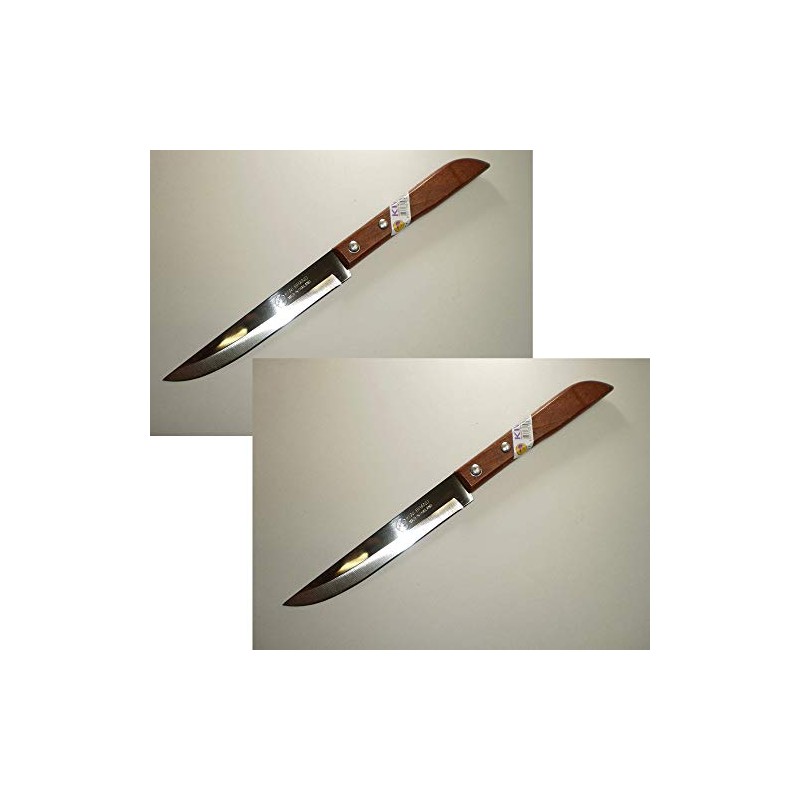 Kiwi Set of 2 Stainless Steel Knives, wood handle #