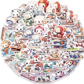Robot Stickers Pack of 50 Waterproof Cute Cartoon Robot Stickers for Water Bottles Laptop Luggage Scrapbook Car Skateboard Guitar Vinyl Funny Stickers for Teenagers Adults Children