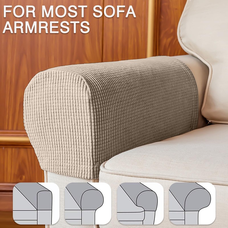 VEGCOO 4 Pcs Armrest Chair Covers, Stretch Arm Rest Covers