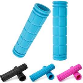 Bicycle Grips Set, 1 Pair Left Right in Blue, for Handlebar Grips up to Diameter 22 mm, 115 mm Grip, Rubber Grips Bicycle Handlebar Kit, Bicycle Handlebar Grip for MTB, Road Bike, Trekking Bike, City