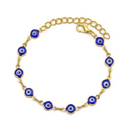 QINC Gold Blau Licht Böser Blick Perlen Armband Verstellbar Box Link Kette Augen Armband für Frauen Modeschmuck