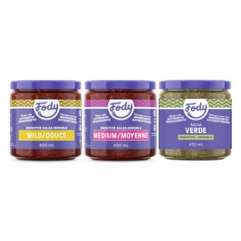 Fody Foods Salsa Variety Pack, 16 Oz (Pack of 3), Garlic and Onion Free, Low FODMAP Certified, Gut & IBS Friendly, Vegan, Non-GMO, Gluten Free, Keto Friendly