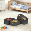 3 Pack Plastic Storage Baskets with Handles,Stackable Organizer Bins for