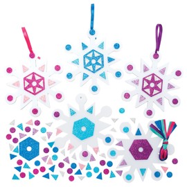 Baker Ross Snowflake Mix and Match Decoration – Pack of 8, Kids Make Your Own Christmas Decoration, Christmas Bauble Arts and Crafts (FE879)