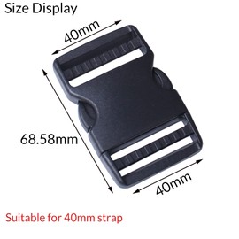 GYGYL 4 Pack 50mm Wide Plastic Side Release Buckle Clip for Luggage, Rucksack/Back Pack, Webbing Strap-20mm, 25mm, 30mm, 40mm, 50mm (50mm)