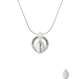 Delight Jewelry Silvertone Bible Verse John 3:16 - Power Ring Charm Necklace, 18"