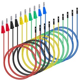 Goupchn Stackable Banana Plug to Breadboard Female Jumper Wires Soft Flexible Silicone Test Leads for Electrical Testing