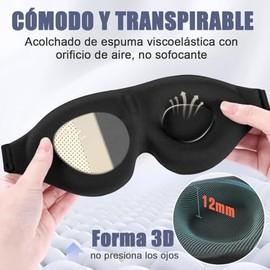 Kit 2pzs Antifaz para Dormir y 2 Pares Tapones Auditivos para Oidos,Sleep Mask 3D,360° De Oscurecimiento, Reducción de Ruido Profunda, Espuma Viscoelá