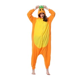 Honeystore Unisex Carrot Jumpsuit Cosplay Costume Pajama 1-Piece Loungewear L