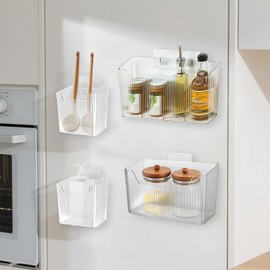 6 Pcs Cabinet Door Organizer,Wall Mounted Shower Basket,Storage Organizers Bins,Inside Cabinet Door Storage,Makeup Organizer,Stackable Organizers Basket for Kitchen, Bathroom, Cabinets, Pantry, Office