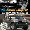 12Pc Super White 6000k Car Interior LED Light Bulb Kit