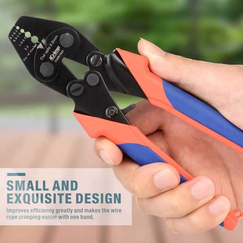iCrimp Ratchet-Style Hand Presser Aluminum Sleeve Crimping Machine Wire Clamp