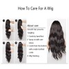 Rovizère Long Wavy Wig with Bangs, Light Brown Ombre Synthetic