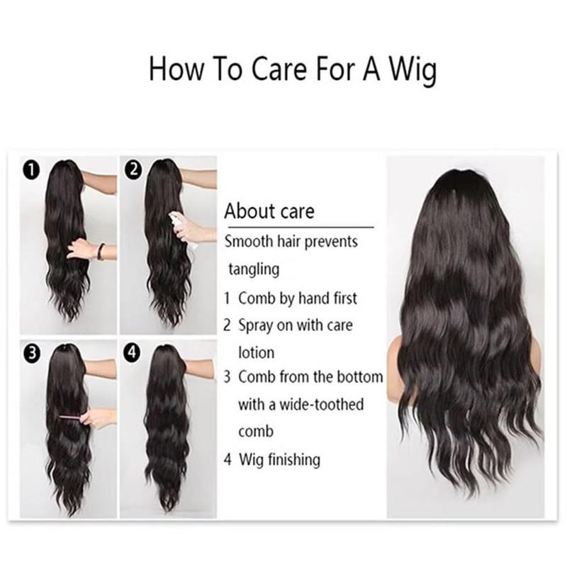 Rovizère Long Wavy Wig with Bangs, Light Brown Ombre Synthetic