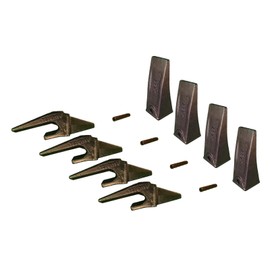 4 - Mini Excavator Bucket Teeth, weld-on Shanks & Pins - X156L, T230X156, P156