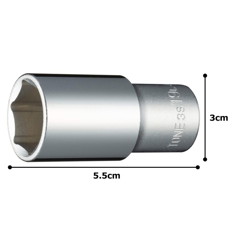 Tone Deep Socket (6 Angle) 3S-19L Drive Angle 0.3 inch