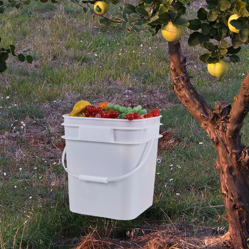 Wekioger 3 Gallon Plastic Bucket Pail with Seal Lid, 4-Pack