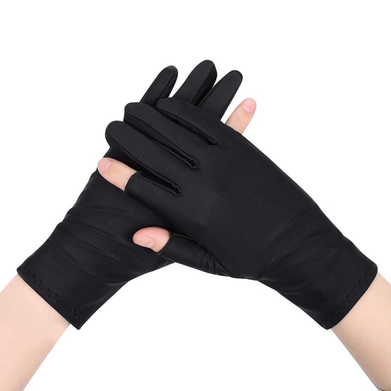 SIQITECH Half Finger Gloves, UV Protection, Women's, For Summer, Sunscreen,