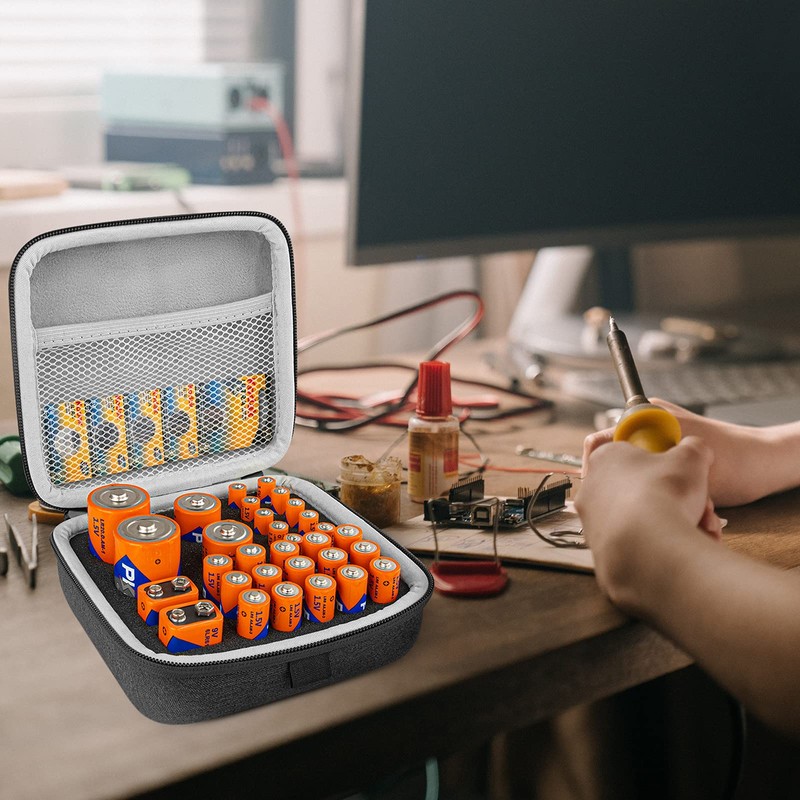 Linkidea Small Hard Case Battery Organizer Storage Box, Batteries Carrying