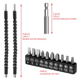 13 Pcs Flexible Screwdriver Drill Bit Extension Shaft，Drill Bit Extender，Batch Head Connecting Rod，Drill Bit Extension Holder，Universal Drill Connection