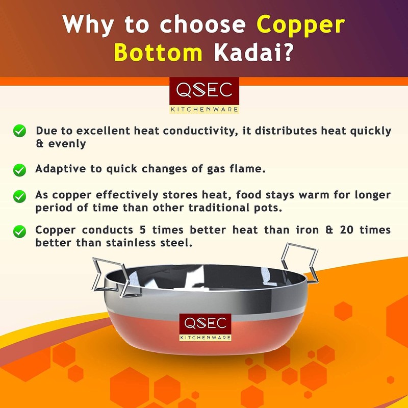 QSEC Stainless Steel Multi Kadai Idli Cooker with Copper Bottom