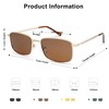 SOJOS SJ1215 Retro Rectangular Metal Polarised Sunglasses Men Women 90s