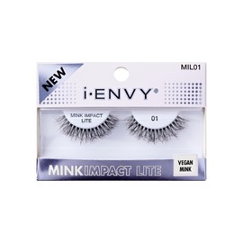 I-ENVY Mink Impact Lite - 100% 3D Mink-Like Vegan Lashes, Lightweight & Comfortable, Natural Fluffy, Invisible Band, All-Day Wear Undetectable False Eyelashes
