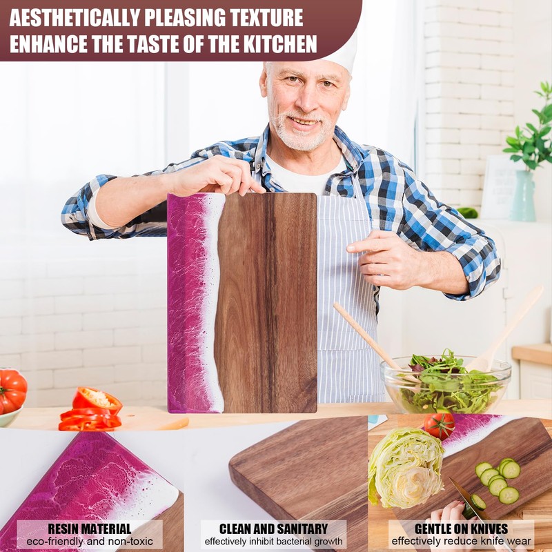 gzcmxh Charcuterie Board Cutting Board Resin Green Wave Pattern Resin